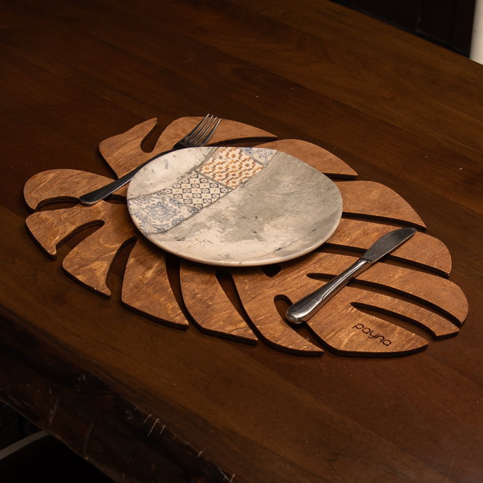 Hermia Monstera - Walnut Juego de Salvamanteles de Madera (6 piezas) Hermia Monstera - Walnut Juego de Salvamanteles de Madera (6 piezas)